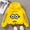 Children's Sweatshirt with Funny Minions Print for Spring/autumn Suitable for Boys Andboys Loose and Comfortable with A Hoodie