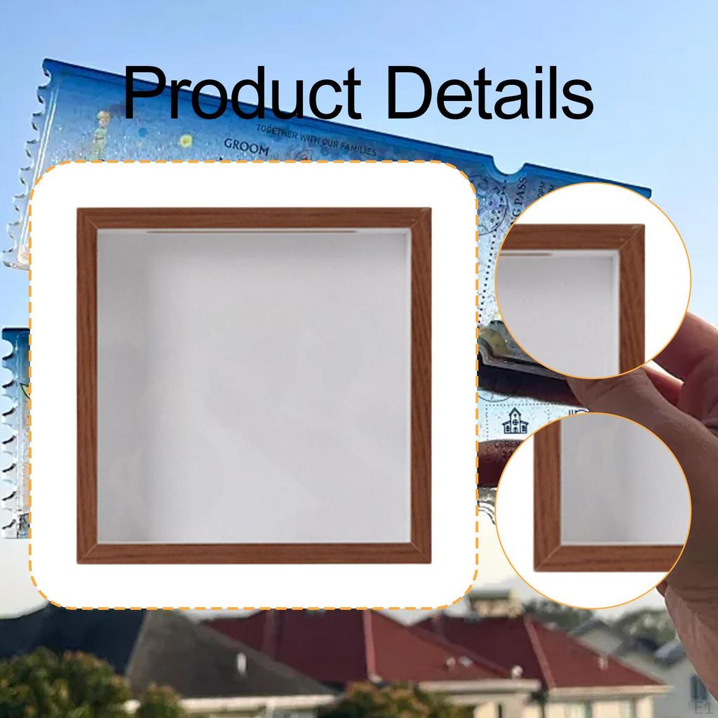 Schattenrahmen Tief Fotoaufbewahrung Toplader Vitrine für Familie Eintrittskarten Medaillen