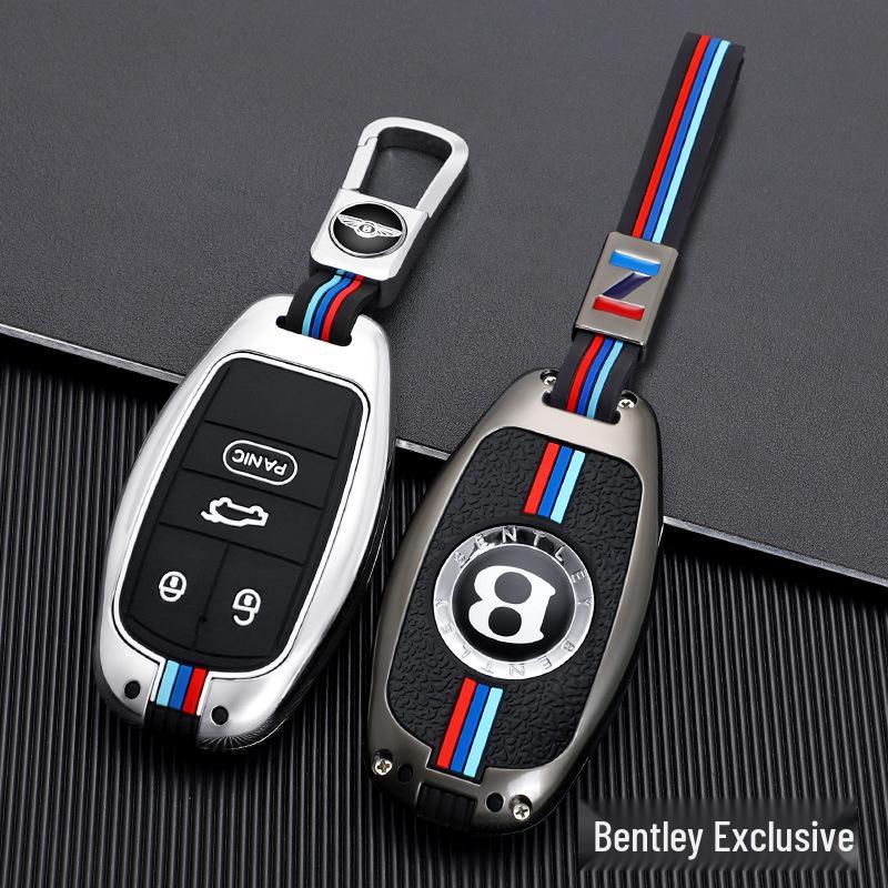 Bentley Key Case for Bentayga, Mulsanne, Flying Spur, Continental GT - High-Grade Metal Shell Key Bag for Men and Women