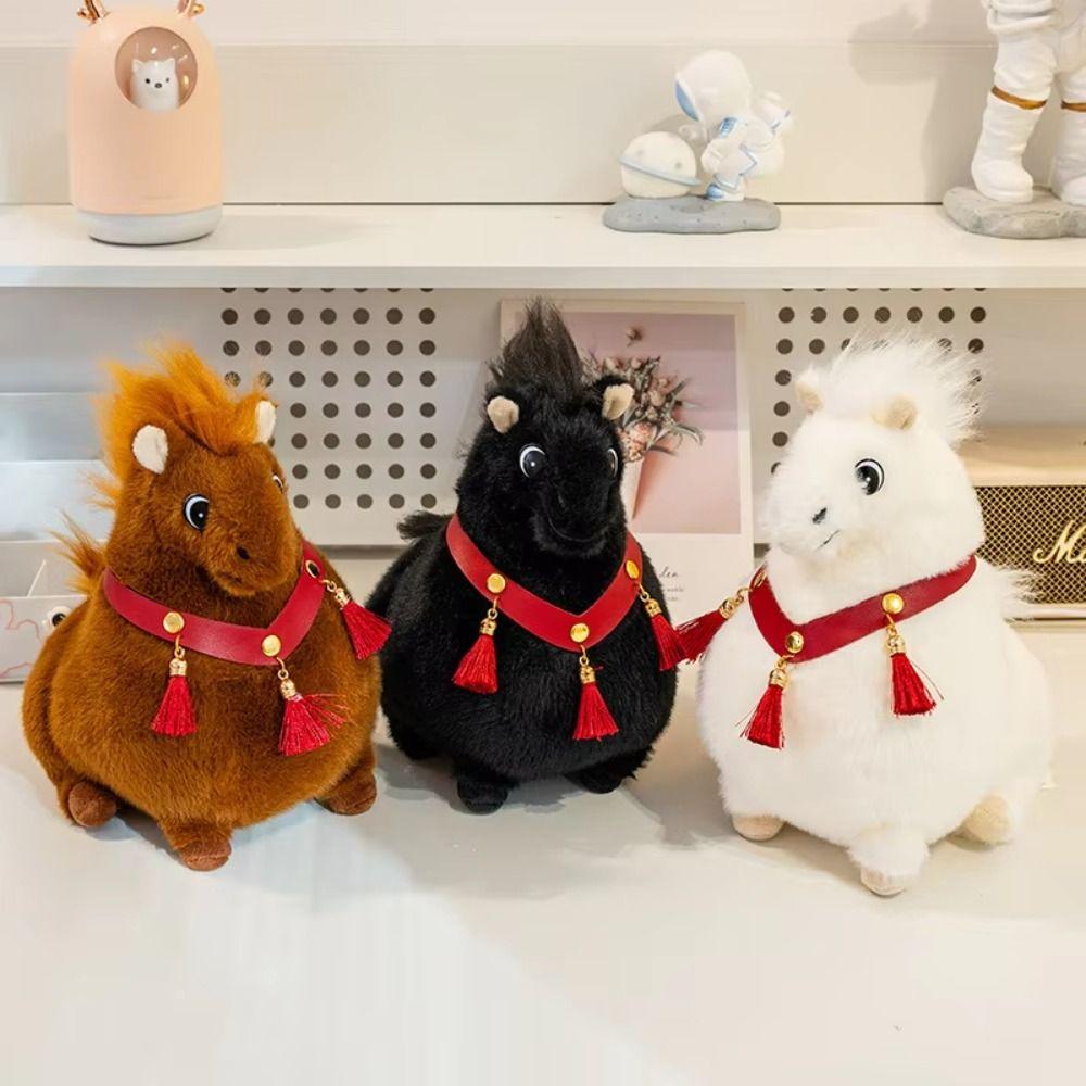Chubby Horse Horse Mascot Stuffed Animal PP Cotton Fat Horse Plush Toy  Chinese New Year Gift