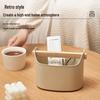 Wooden Handle Desktop Storage Box for Snacks, Stationery, Makeup & Bath Essentials