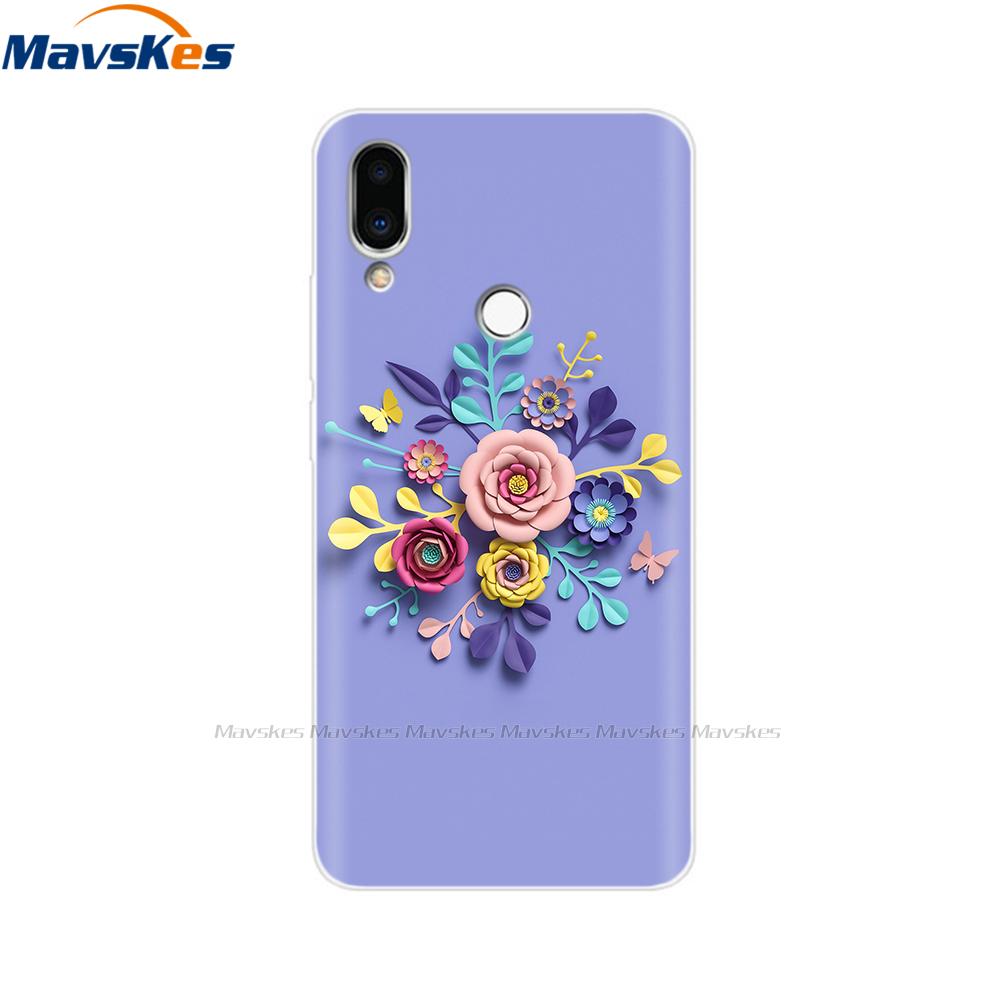 Soft TPU Case for Meizu Note 9 Cat Animal Flower Printed Protective Silicone Covers Phone Shells Bags Bumper for Meizu Note9