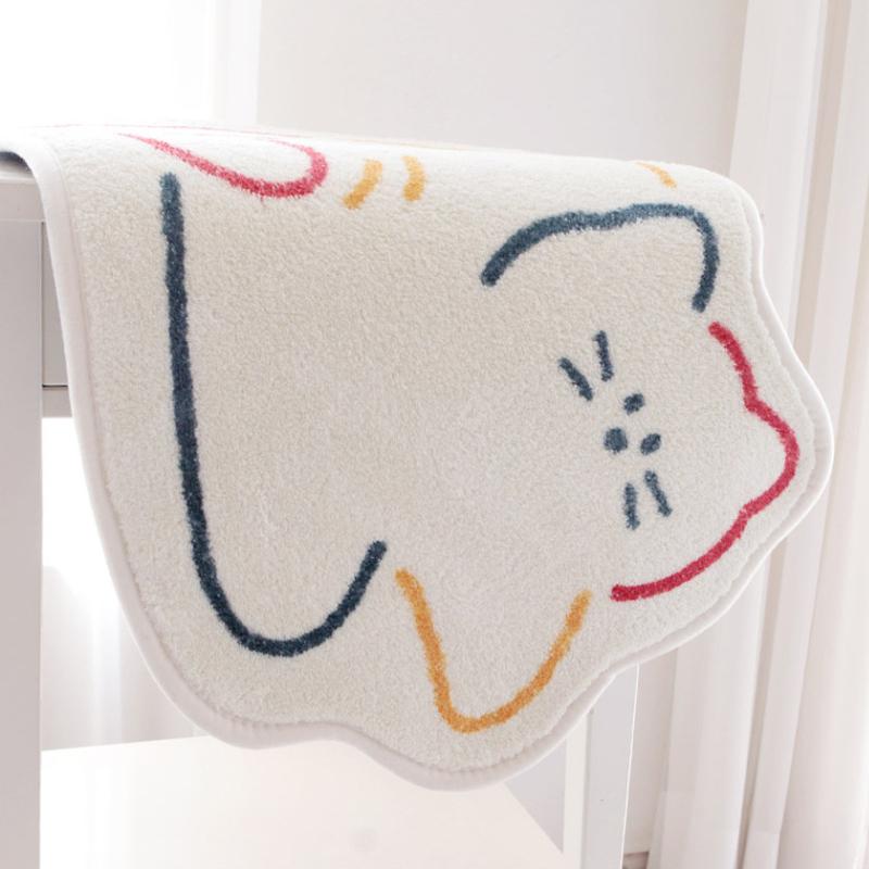 Imitation Cashmere Rug Living Room Carpet Non Slip Wear Resistant Bedroom Decoration Cartoon Fluffy Soft High Quality White Rug 