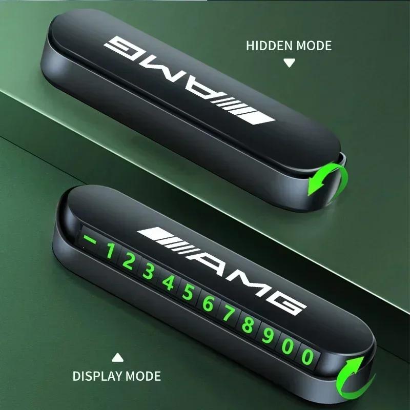 Car Temporary Stop Sign Parking Card Telephone Number Card Plate For Mercedes Benz AMG GLE GLS CLS GLC CLA GLA Auto Accessories GS1