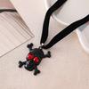 Women's Red-Eyed Diamond Skull Pendant Necklace for Halloween Pranks