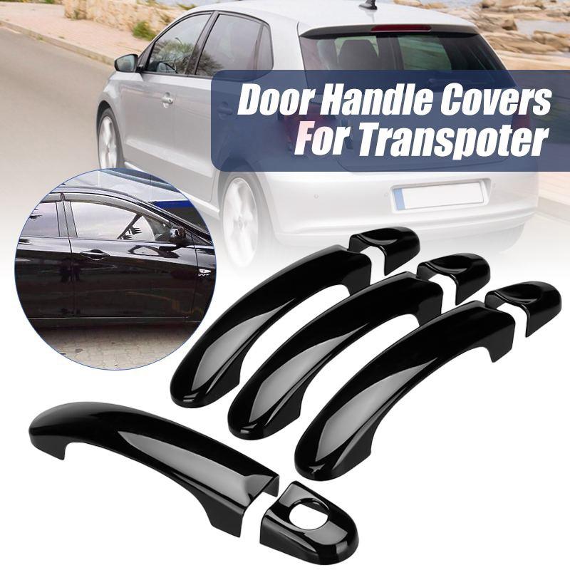 Car Door Handle Cover Trim For Transporter T5 T6 2003-2015 Caddy 2003-2015 Touran 2003-2015, Black Bright black