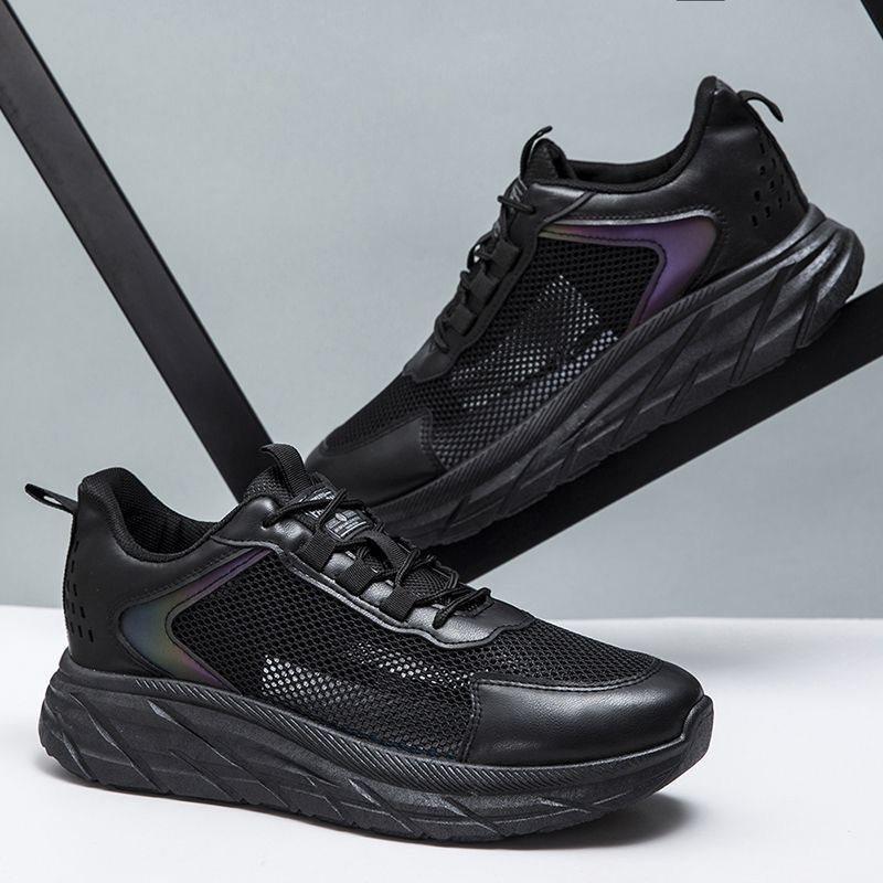 

Breathable sneakers summer black men s shoes large size mesh casual shoes soft sole light running non-slip 39