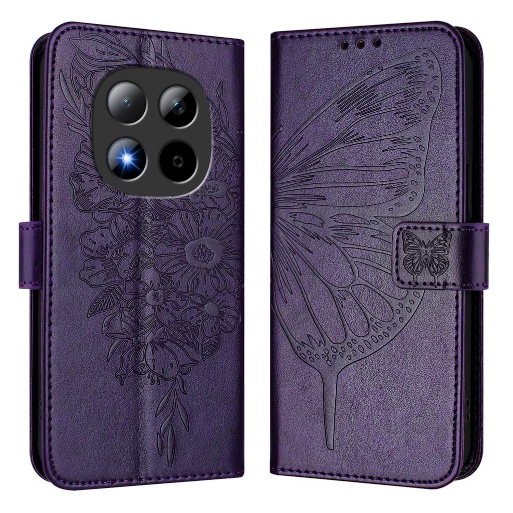 For Xiaomi Redmi Note 15 Pro 5G (Global) Wallet Case with Wrist Strap Butterfly Imprint Leather Phone Cover