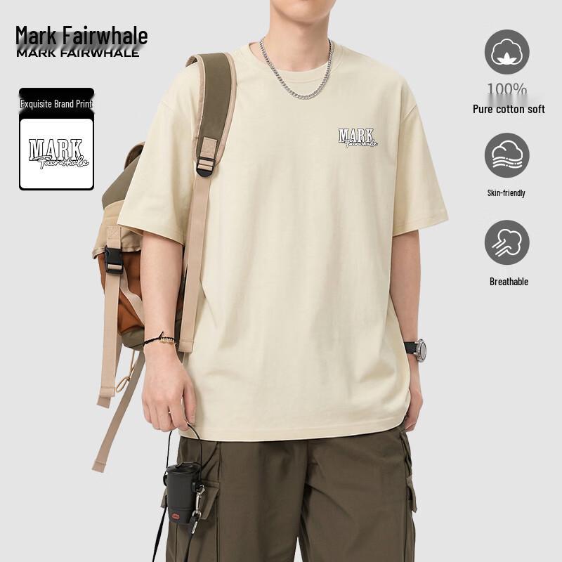 Mark Fairwhale Men's Summer Loose-Fit Cotton T-Shirt
