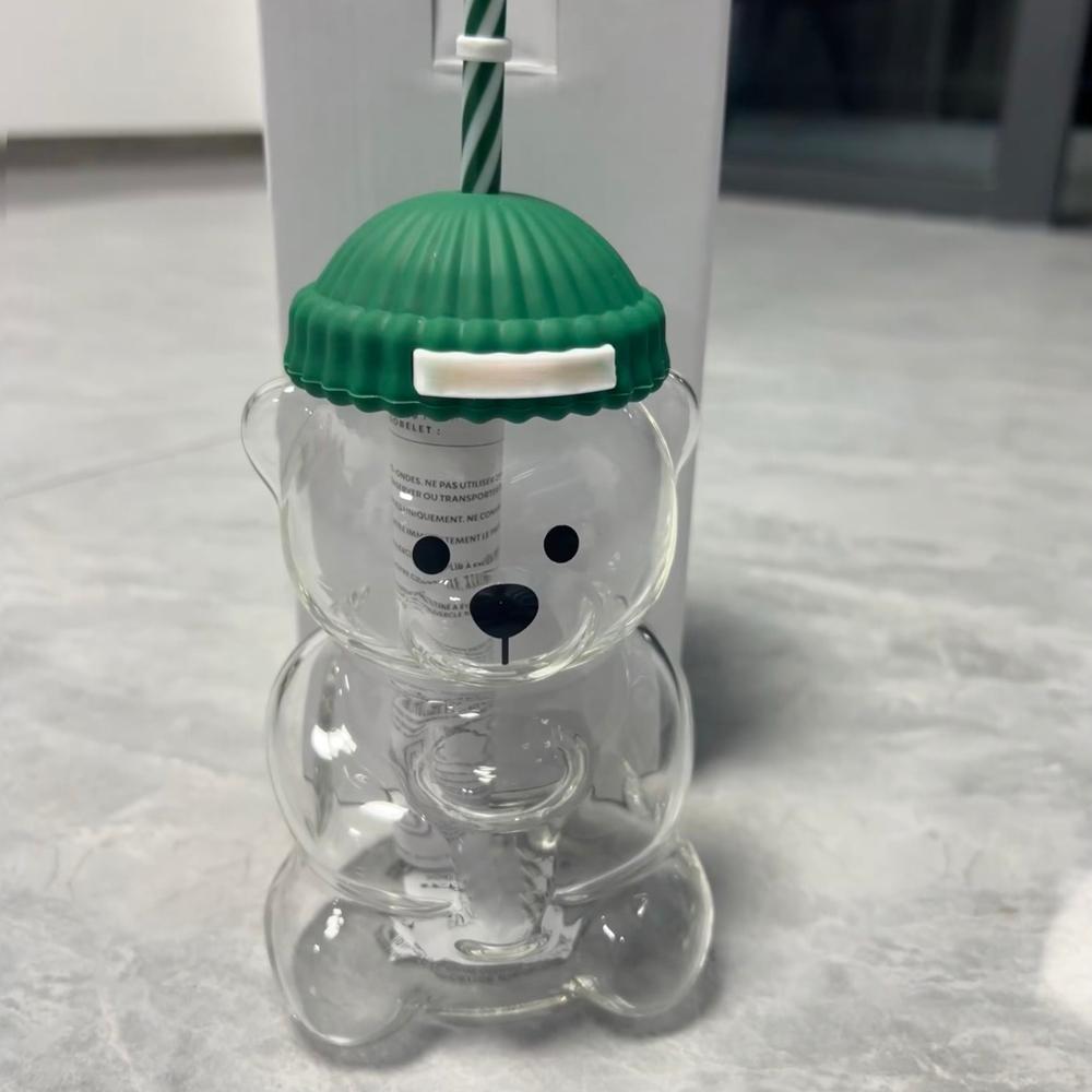 Grote Inhoud 500ML Schattige Beer Glazen Beker Nieuw Kerstcadeau Duurzaam voor Koffie Bier Wijn Cocktails Mok met Rietje