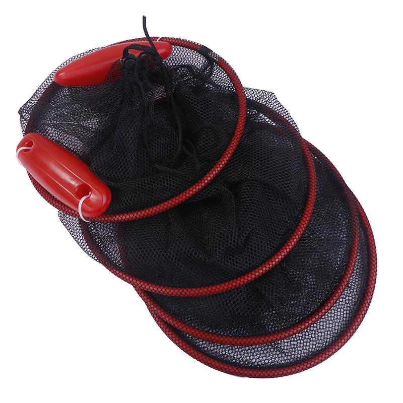 Portable Mesh Crab Fishing Net Crayfish Lobster Shrimp Trap Foldable Fish Cage Woven Fish Basket Network Trap Cage Tackle