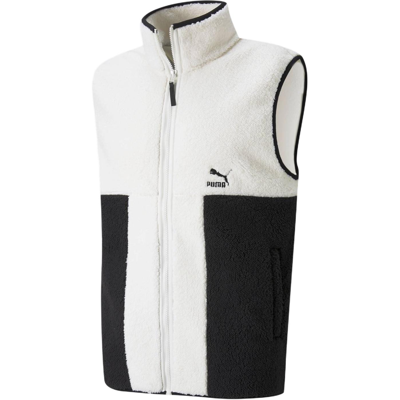 

PUMA Вышитый логотип Застежка-молния Воротник-стойка Ретро Жилет из искусственной овчины Мужской жилет Слоновая кость 532965-73 XL