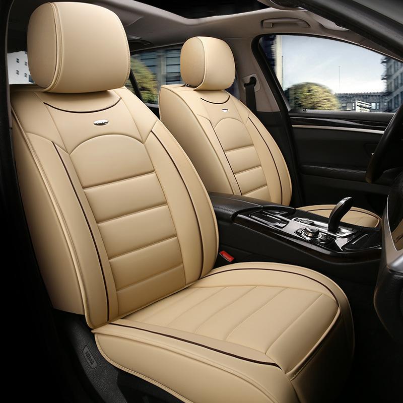 Full-Coverage Car Seat Cover, Wear-Resistant Faux Leather Car Seat Cover, 5-Seater Car Cushion, Full Car 5-Seater Full Faux Leather Cover
