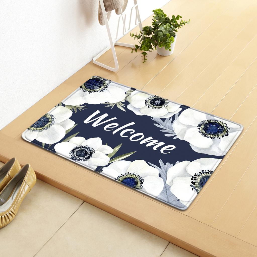 Flowers Household Door Mat Kitchen Absorbent Floor Mat Bathroom Non-Slip Mat Bedroom Living Room Carpet