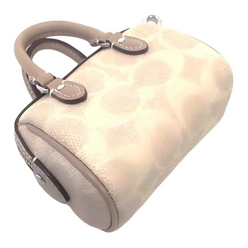 New COACH Coated Canvas Keychain Bag Accessory Trumpets Women's Sand CX068-SVPWH