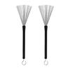 7pieces Drumsticks Bamboo Steel Wire Brushes Stick and Velvet Bag Retractable