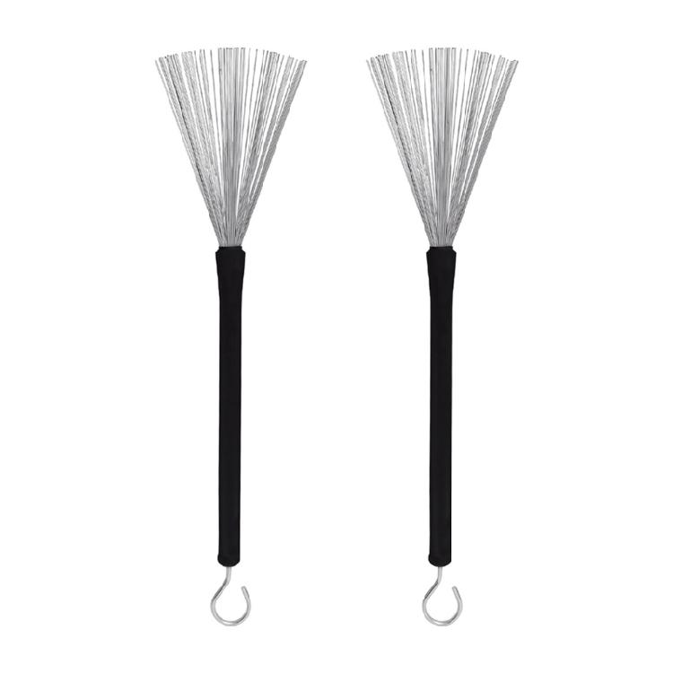 7pieces Drumsticks Bamboo Steel Wire Brushes Stick and Velvet Bag Retractable