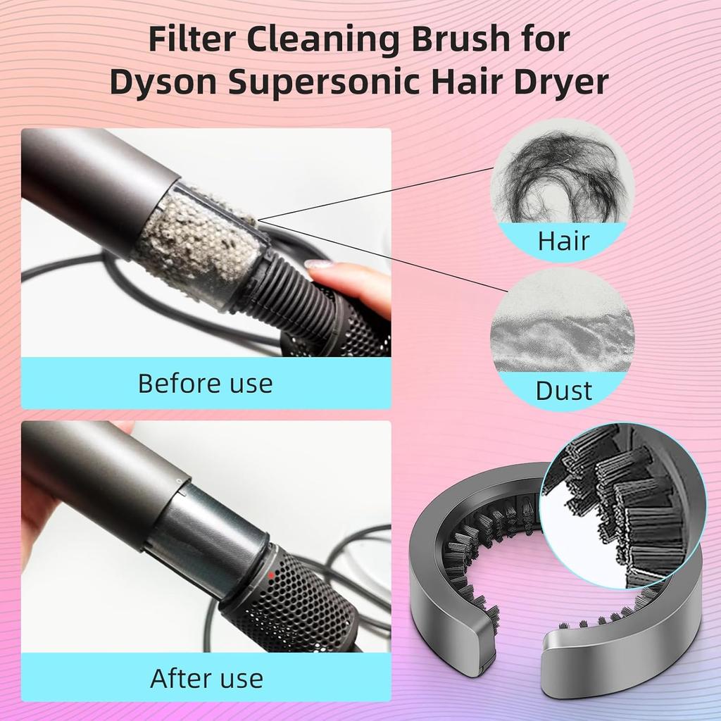 Filterreinigungsbürste für Dyson Supersonic Haartrockner HD01 HD02 HD03 HD04 HD08, Haartrockner-Aufsätze
