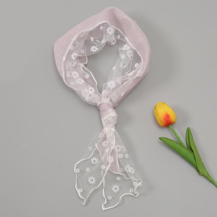 Lightweight Silk Triangular Kerchief Breathable Comfortabel Thin Scarf Lace Headscarf for Women Offer Comfort Fashion