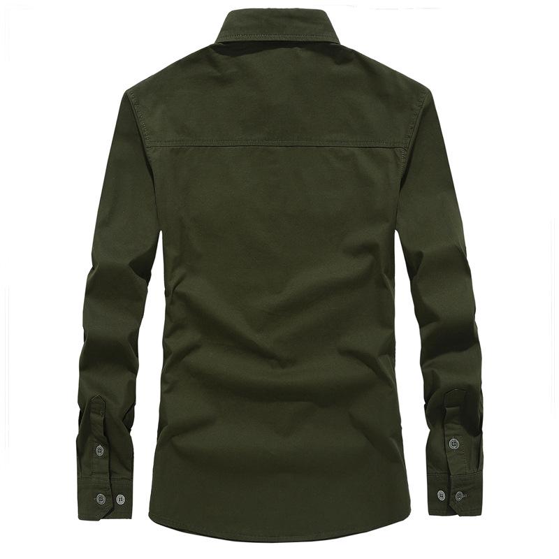 Men's Plus Size Cotton Long Sleeve Casual Shirt - Spring & Autumn
