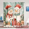 2pcs,Curtains Cute Snowmen Christmas Holiday_b (3) Popular Contemporary Curtains Durable Polyester Curtains Art Deco Festive