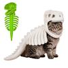 NEW Dinosaur Skeleton Glow in Dark Cat Costume, 25-120cm Dog Hood Outfit Pet Clothes for Halloween Cosplay with/without Glowing