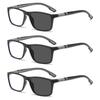 3PCS Pochromic Reading Glasses  Non-slip Anti-blue Light Men's Glasses +1.0 To +4.0