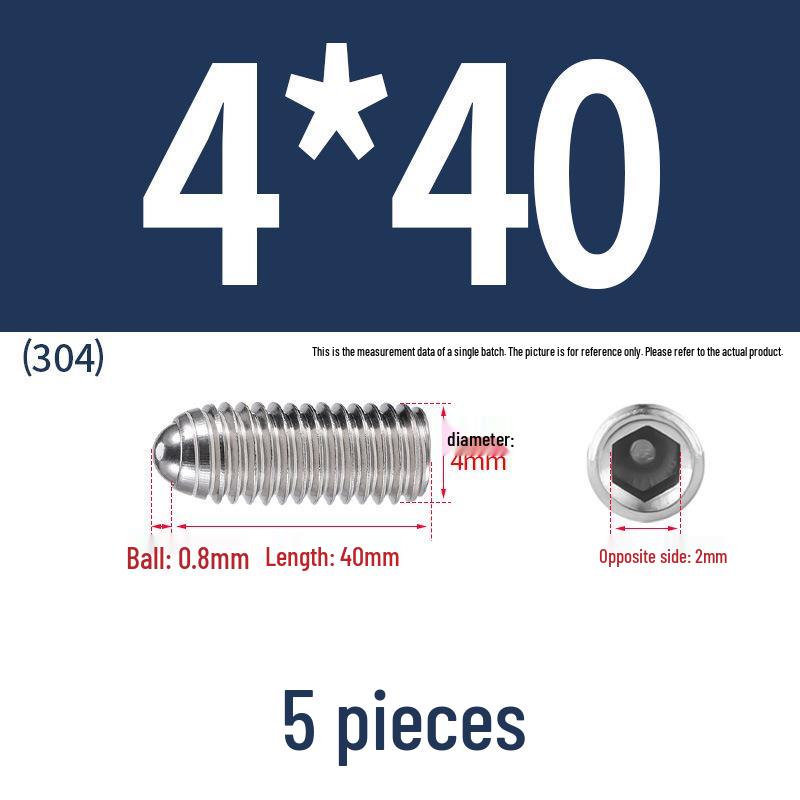 Stainless Steel Ball Plunger Set: M2.5-M16 Ball Screw Positioning Spring Plunger