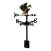 Yard Fence Wind Vane with Bird Shape, Metal Structure and Direction Marker Layout for Garden Display Placement Use
