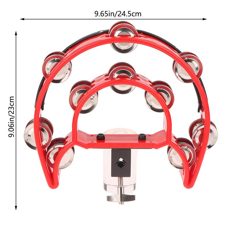 Drum Circle Double Row Rattle Drum Rings Semicircle Tambourine With Mounting Eye Bolt Orff Percussion Musical Instruments