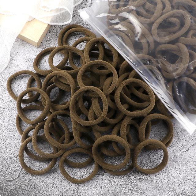 50 Pcs 4cm Solid Color Elastic Hair Ties for Women - Perfect for High Ponytails & Hair Accessories