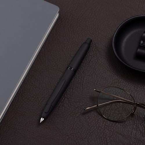 Pilot Capless Fountain Pen, Fine Nib (F), Matte Black, FC18SRBMF, 18K Gold Nib.