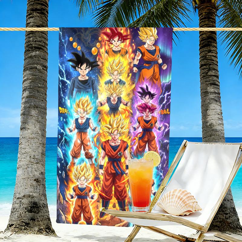 Dragon Ball-trykk Strandhåndkle Design, Mykt, Lettvektig. for Hjemmebad, Spa, Basseng, Yoga, Surfing, Camping, Gave til Familie, Venn