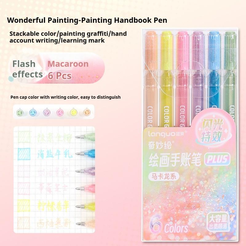 

LANGUO 72/24/16 Colors Glitter Effects Gel Pen 1.0mm Large Capacity Students Writing Pen Painting Drawing Coloring Art Markers