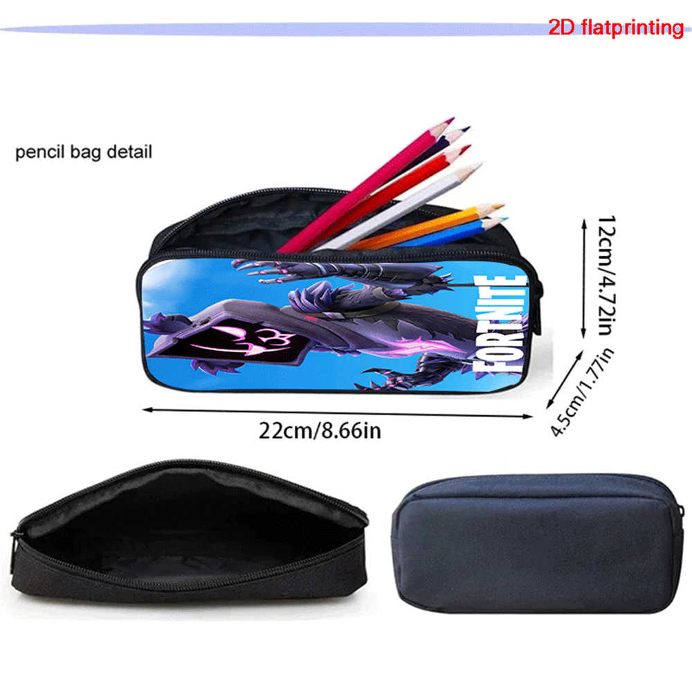 Fortnite Large Capacity Backpack Pencil Case Set - Cartoon Gaming School Supplies for Kids 5-8 Years, Unisex Gift