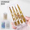 4PCS/Set Stainless Steel Eyebrow Tweezers Oblique Mouth Pointed Tip Beard Tweezers Portable Multifunctional Lash Extension Tool