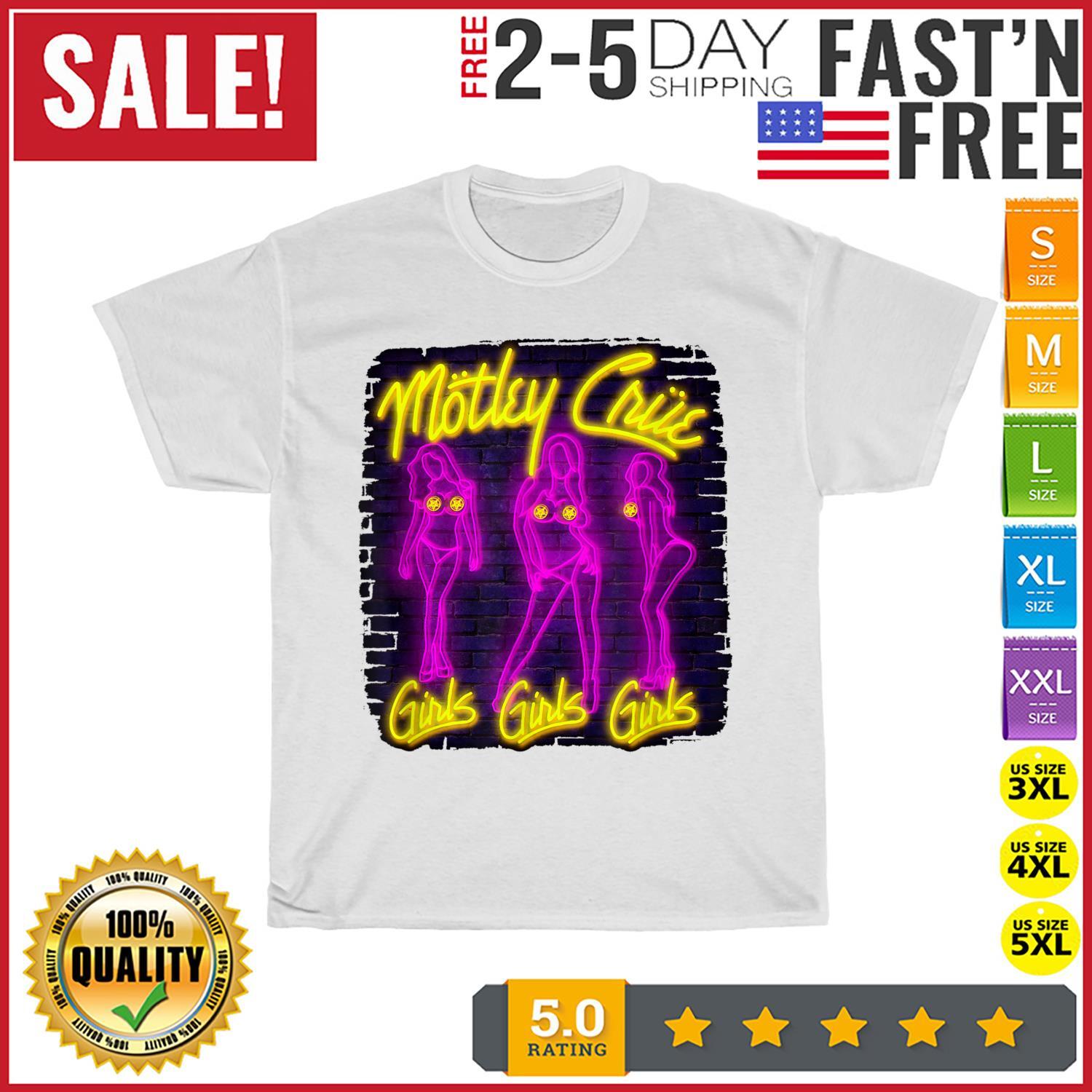 Motley Crue Сладкое для Еды Неоновые Девочки Девочки Девочки Винтажная Футболка Мужские Женские Футболки Топ Мужчины Женщины НОВЫЙ L