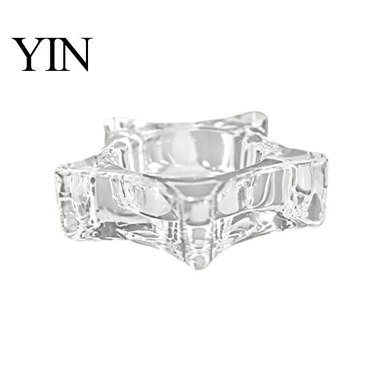 Transparent Glass Tealight Holder Flower Holder, Plum Blossom Candle Bump Resistant for Home Party Decor, Wedding Table Centerpiece Decorative