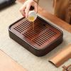 GIANXI Bamboo Drained Tea Tray Household Kung Fu Tea Set Accessories Dry Foam Table Small Tray Simple Square Tea Sea