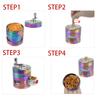 With Drawer Hand Cranked Clear Top Grinder 4 Layers Herb Grinder Crusher Crank Pollinator Spice Grinder Smoke Crusher