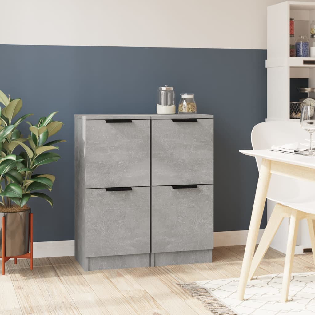 Sideboards 2 pcs Concrete Grey 30 x 30 x 70 cm Particleboard