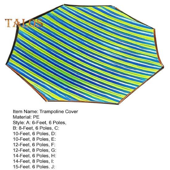 6/8/10/12/14/15/16 Fuß Trampolin-Sonnenschutzabdeckung, UV-beständig, wasserdicht, wetterbeständig, für den Außenbereich, 6–12 Stangen, Trampolin-Überdachung, Sonnenschutz