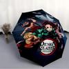 1pc Demon Slayer Automatic Folding Umbrella, Automatic Folding Umbrella with 8 Ribs, Convenient for Outdoor Use  042