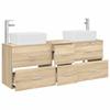Bathroom Cabinet Set 3 pcs Sonoma Oak 136 x 35 x 80 cm