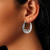 Black Awn Black Big Personality Oval Hoop Earrings