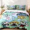Cuphead Individueller Name 3-teiliges Set Perfekt für das Schlafzimmer Bequemes Bettwäscheset enthält einen Bettbezug und zwei Kissenbezüge Ideales Geburtstags- oder Weihnachtsgeschenk
