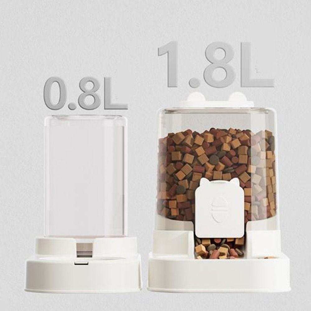 Large Capacity Dog Cat Food Bowl Transparent Pet Water Fountain Gravity Food Feeder for Cats Dogs