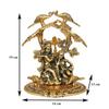 Metal Radha Krishna Idol Showpiece Figurine, Height 19 cm, Gold Antique Finish