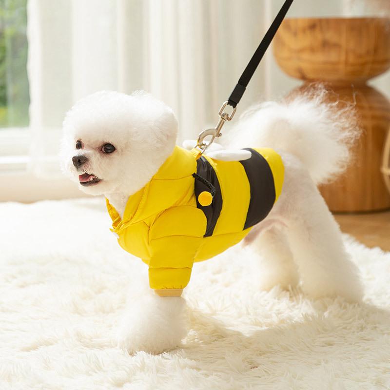 

Pet Winter Clothing Transformation Clothing Little Bee Two-legged Down Cotton Clothing Puppy Dog Cat Warm Two-legged Cat Clothing XXL (recommended weight 15-10kg)