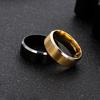8mm Wide Matte Gold Room Black Simple Style Men's Steel Ring